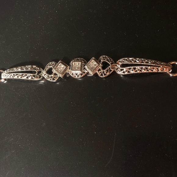 Sterling Silver Bracelet with Filigree Design-  94A - Picture 1 of 6